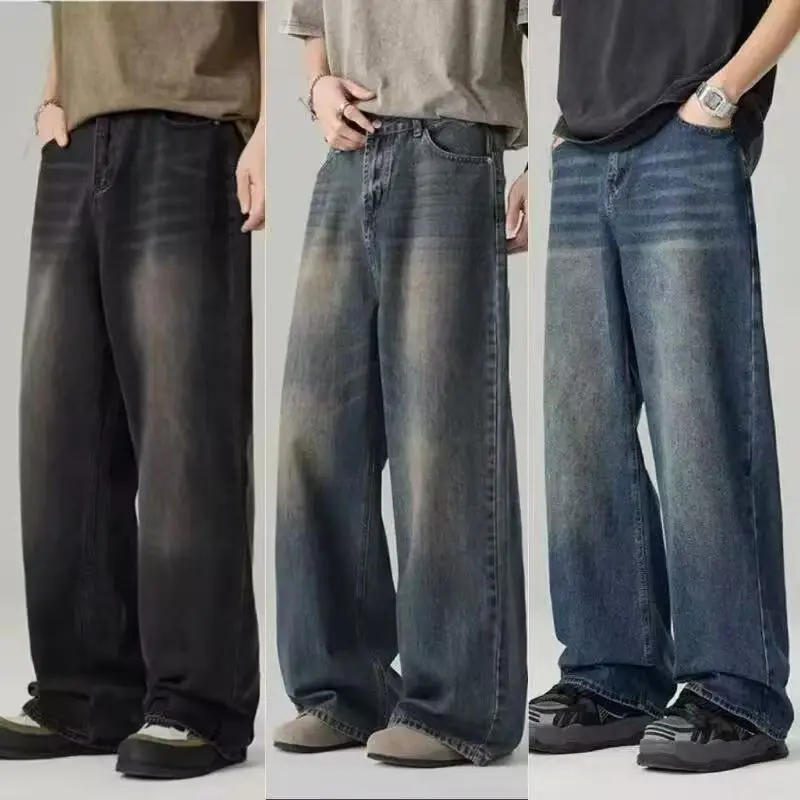 Korean Fashion Men Wide Leg Je - Streetwear Brand Denim review and price